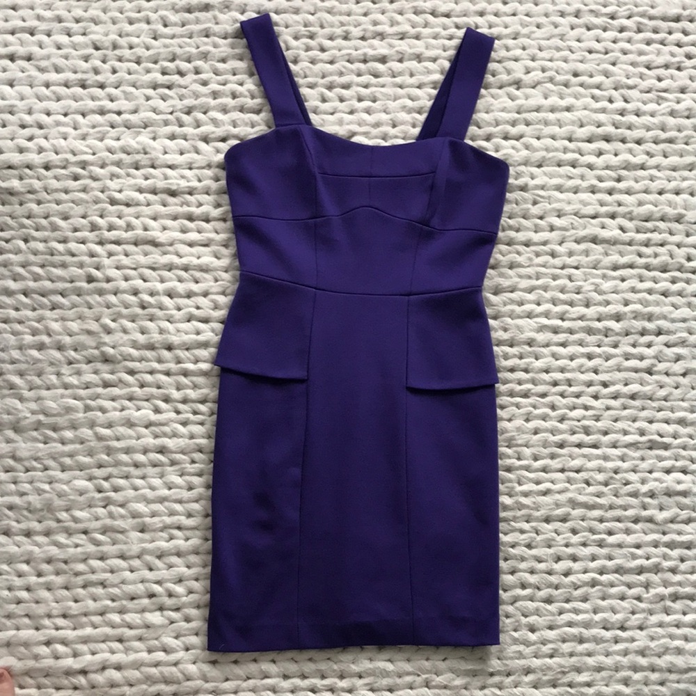 Cynthia Steffe Purple Sheath Mini Dress Square Neck Cocktail